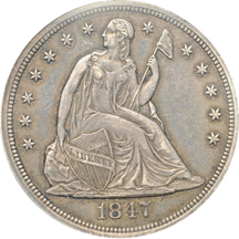 1847 ANACS AU-50.