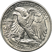 Thirty-nine Walking Liberty half-dollars (1934 through 1947-D).