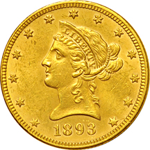 1924 Saint-Gaudens MS-60, and three other U.S. gold coins.