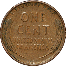 Eighty-eight 1909 VDB Lincoln Weat cents.