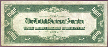 1934 $1,000.00 St. Louis.  VF.