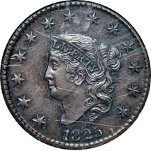 1825 (N-6, R.2) NGC MS-62 BN.