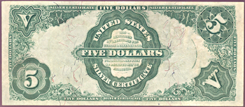 1891 $5.00.  VF.