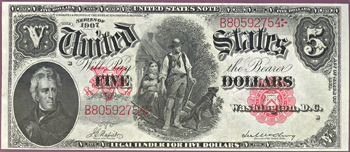 1907 $5.00.  CHCU.