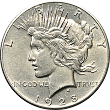 Set of Peace dollars in a Capital Plastics holder.