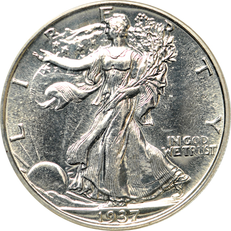 1937 through 1942 proof Walking Liberty half-dollars.