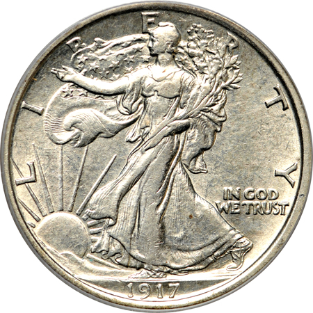 1917-D Reverse. PCGS AU-53.