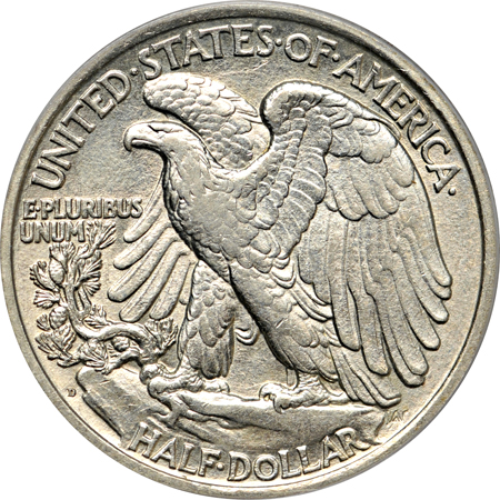 1917-D Reverse. PCGS AU-53.