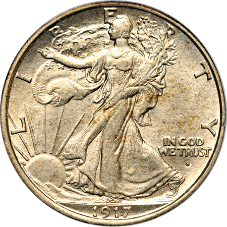 1917-S Obverse. PCGS AU-58.