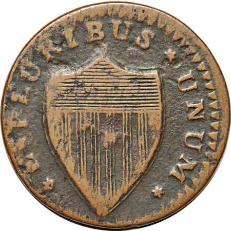 1787 New Jersey Copper "Small Head" (Maris 39-a, R.4, 138.9 grains) VF.