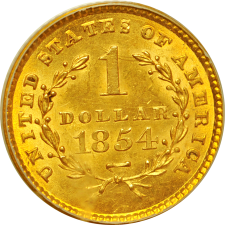 1854 Type 1. PCGS MS-64.