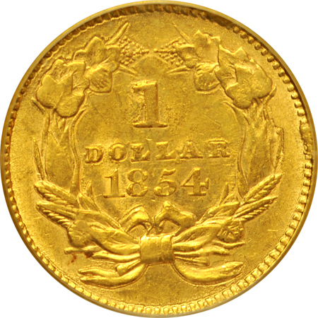 1854 Type 2. PCGS AU-53.