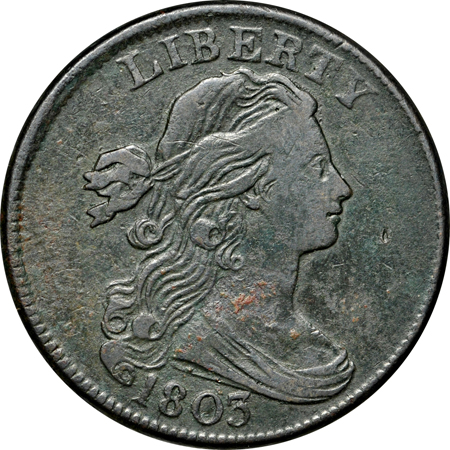 1803 Small Date, Small Fraction (S-256, R.3). XF, net VF.