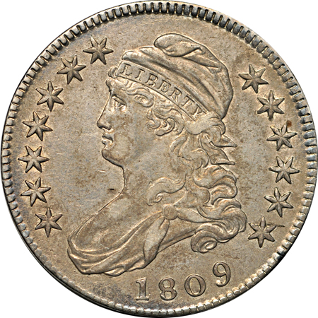 1807 "50 over 20" (O-112, R.1) VF, 1808 (O-107a, R.2) XF, and 1809 (O-106, R.3) XF.