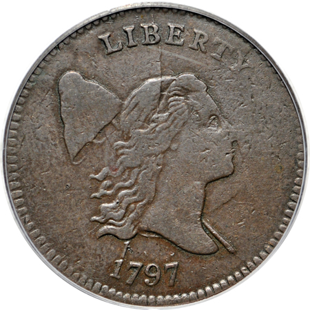 1797 1 Above 1, Plain Edge (C-1 R.2). PCGS VF-30.