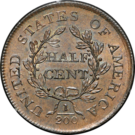 1804 Crosslet 4 - Stemless (C-12, R.2). PCGS MS-64 BN.