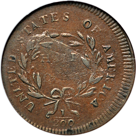 1795 Plain Edge, No Pole (C-5a, R.3). NGC VF-25 BN, Off Center.