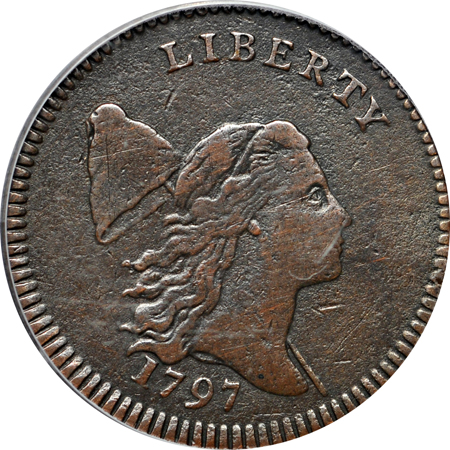 1797 Low Head, Plain Edge (C-3a, R.3). PCGS VF-25 BN.