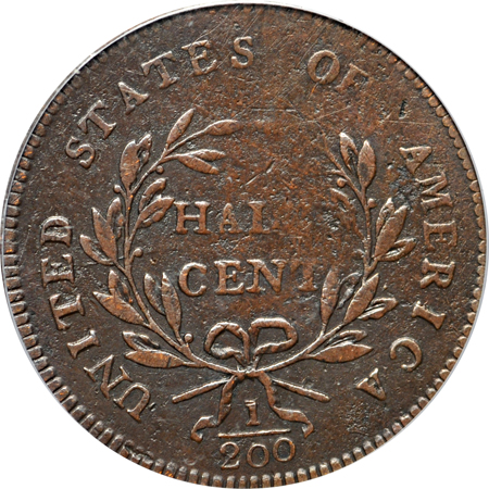 1797 Low Head, Plain Edge (C-3a, R.3). PCGS VF-25 BN.