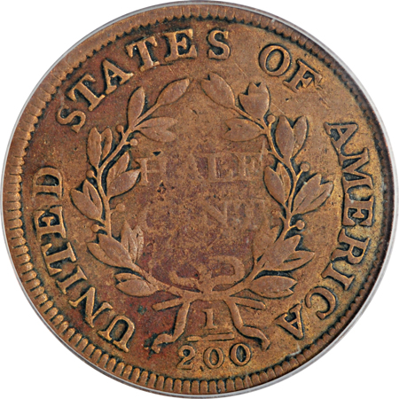 1805 Small 5 - Stems (C-2, R.6-). PCGS F-15.