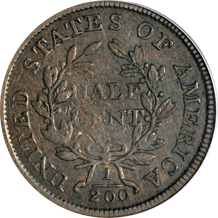 1805 Small 5 - Stems (C-3, R.4). PCGS VF-30.