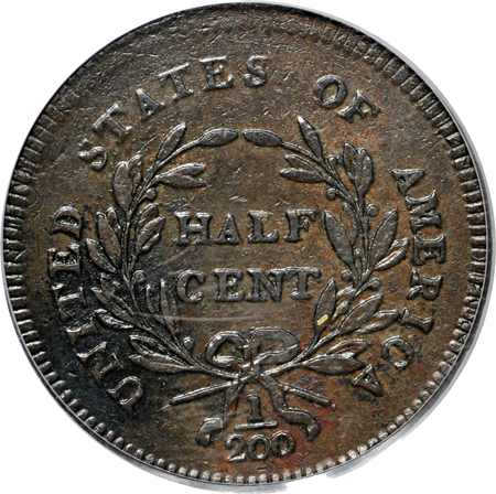 1795 Plain Edge, No Pole (C-6a, R.2). PCGS XF-40.