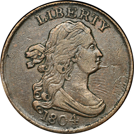 1804 Spiked Chin (C-5, R.4). ANACS XF-40.