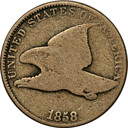 Fifty Flying Eagle cents.