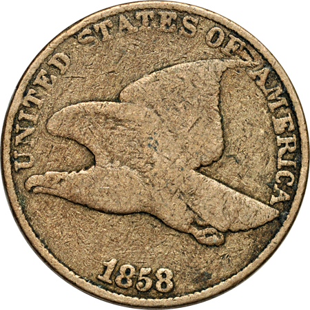 Fifty Flying Eagle cents.