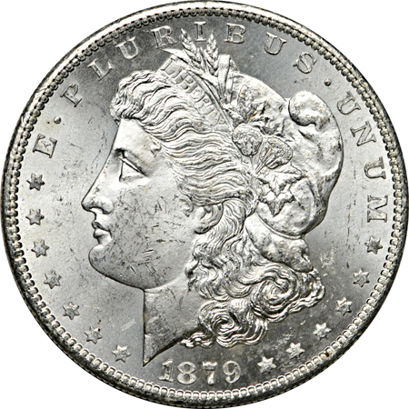 Twenty 1879-S Morgan dollars, Uncirculated.