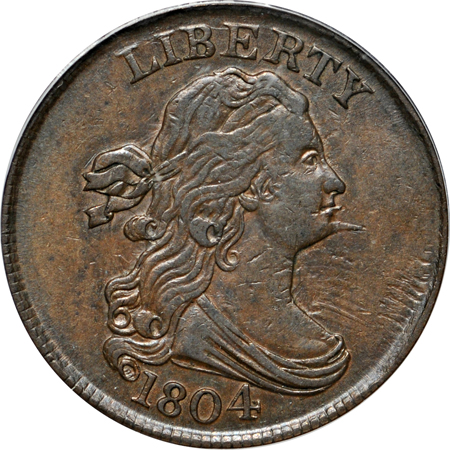 1804 Spiked Chin, Die State 2+ (C-6, R.2). PCGS AU-53.