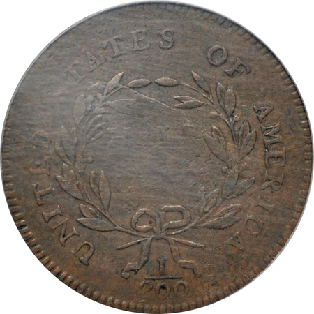 1795 Plain Edge, No Pole (C-5a, R.3). PCGS VF-30 CAC.