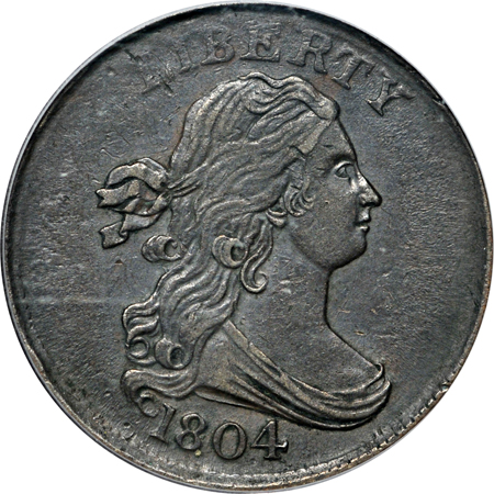 1804 Crosslet 4 - Stems (C-10, R.1). PCGS AU-50.