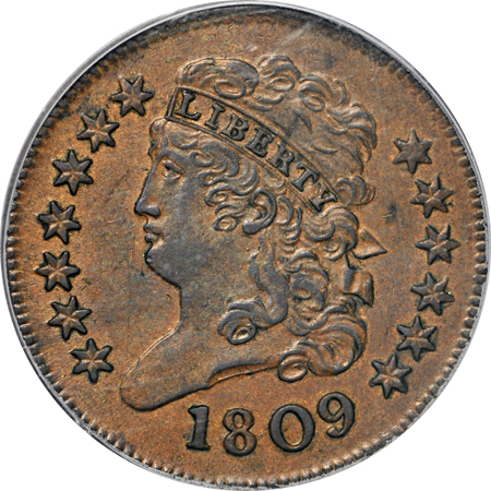 1809 Normal Date (C-3, R.1). PCGS AU-58.