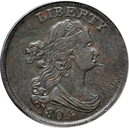 1804 Spiked Chin, Die State 11.0 (C-6, R.2). PCGS AU-50.