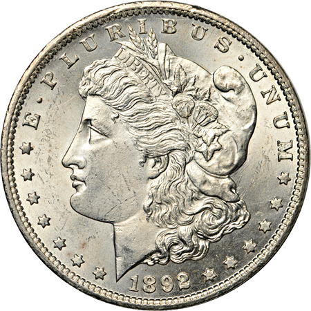1892-CC Uncirculated details/light hairlines.