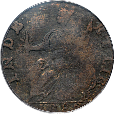 1786 Connecticut Copper, MBL "Hercules Head" (Miller 5.3-N, R.2)  PCGS VF-20.