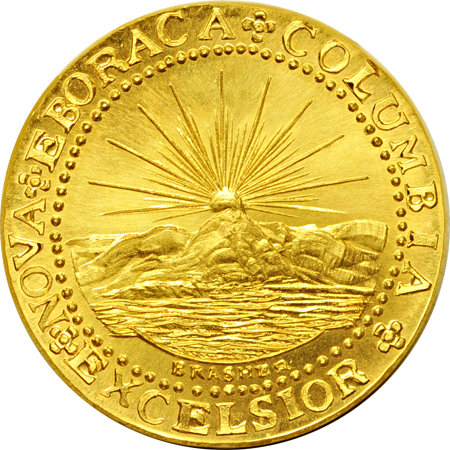 1999 Gallery Mint Replica Brasher Doubloon and accompanying 2 oz., gold over .999 silver, Replica Brasher Doubloon.