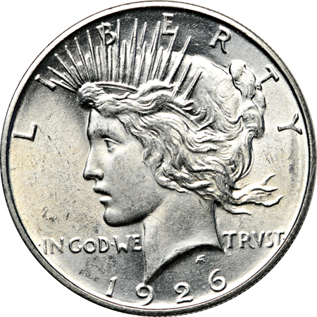 Eight Peace dollars.