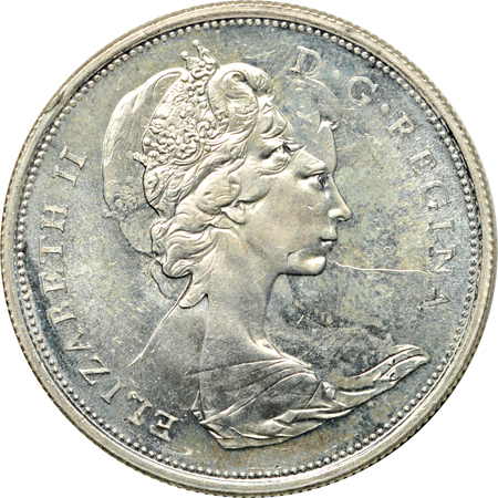 Canada.  1967 Double Struck Fifty cents MS-63.