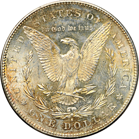 Twenty 1878-S uncirculated Morgan dollars.