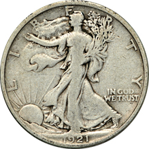 Walking Liberty half-dollar set 1916 through 1940-S in a Whitman 9423 album.