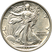 1917-D Reverse. PCGS AU-53.