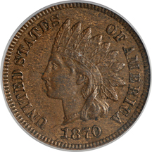 1870 PCGS AU-50.