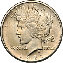 Forty-three Peace dollars.