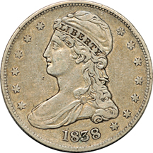 Nine Bust half-dollars, reeded edge.