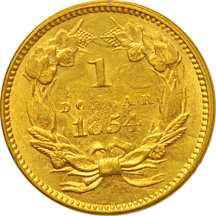 1854 Type 2. PCGS AU-50.