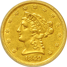 1849 PCGS AU-50.