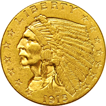 Four AU/UNC Indian quarter-eagles.