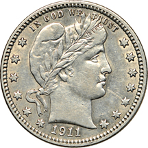 Thirty-nine Barber quarters.